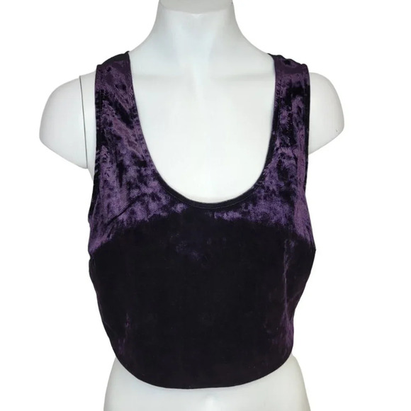 Band Of Gypsies Crushed Velvet Crop Top - Picture 1 of 5